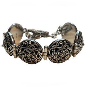 BA Suarti Sterling Silver 925 Swirl Toggle Bracelet 8"